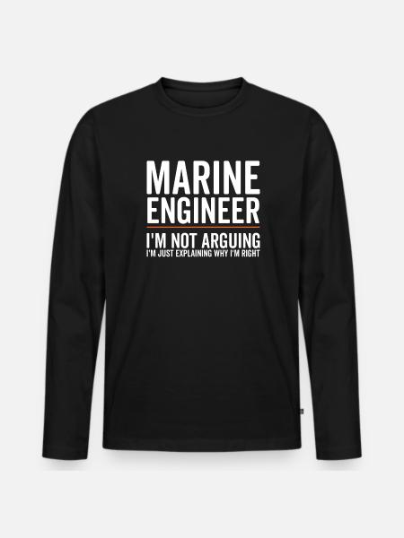 Just Explaining - Marine Engineer - Men's Premium Organic Long Sleeve Shirt - black