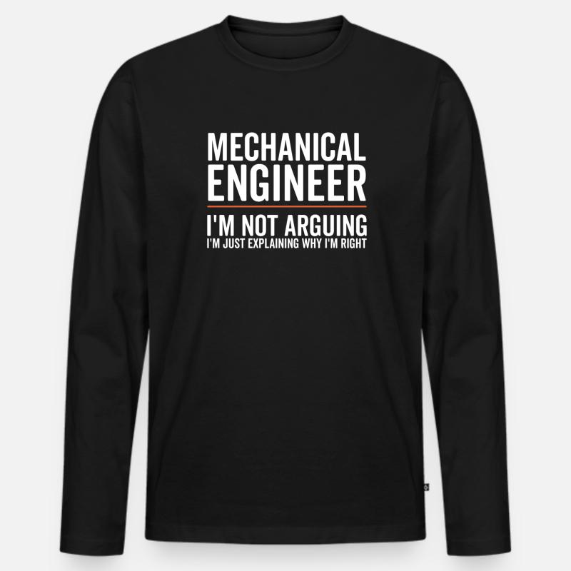 Just Explaining - Mechanical Engineer - Men's Premium Organic Long Sleeve Shirt - black