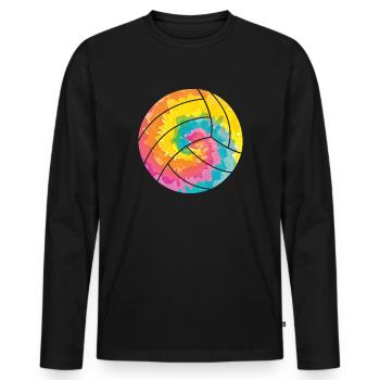 Hippie - Batik-Volleyball - Männer Premium Bio Langarmshirt - Schwarz - Vorne - Nico (187cm)