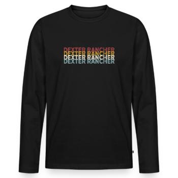Rinder Züchter - Vintage Kuh Dexter Rancher - Männer Premium Bio Langarmshirt - Schwarz - Vorne - Nico (187cm)
