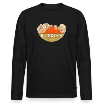 Vendanges - Parc national des Glaciers - T-shirt manches longues Premium bio Homme - noir - Devant - Nico (187cm)