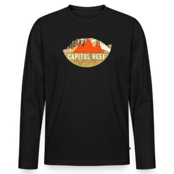 Vintage - Capitol Reef National Park - Men's Premium Organic Long Sleeve Shirt - black - Front - Nico (187cm)