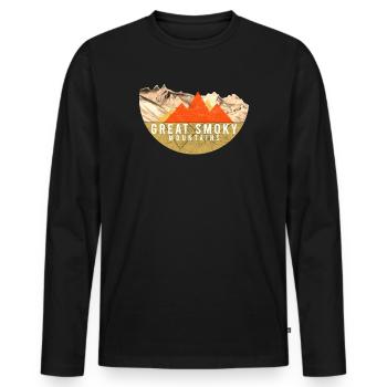 Vintage - Parc des Great Smoky Mountains - T-shirt manches longues Premium bio Homme - noir - Devant - Nico (187cm)