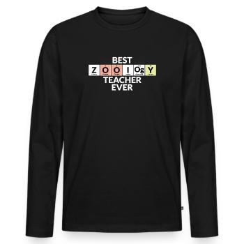Best Zoology Teacher Ever - Men's Premium Organic Long Sleeve Shirt - black - Front - Nico (187cm)