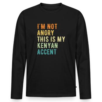 Je ne suis pas méchant, mon accent kenyan - T-shirt manches longues Premium bio Homme - noir - Devant - Nico (187cm)