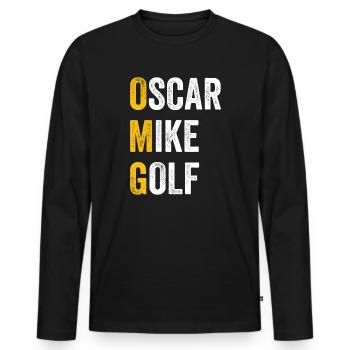 Computer Chat Oscar - Men's Premium Organic Long Sleeve Shirt - black - Front - Nico (187cm)