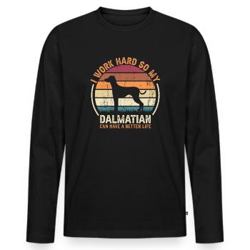 Travaillez dur - Retro Dalmatian - T-shirt manches longues Premium bio Homme - noir - Devant - Nico (187cm)