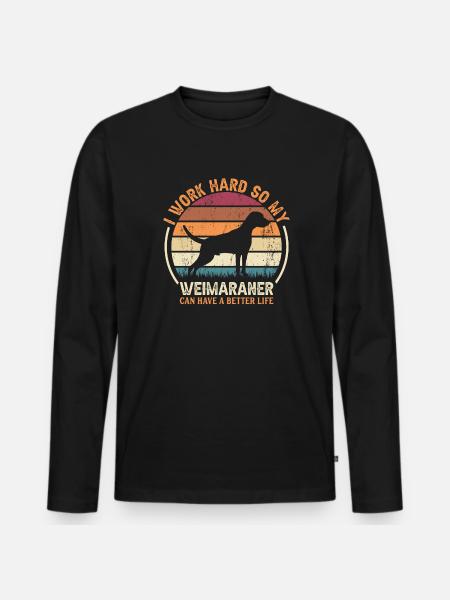 Arbeit Hart - Retro Weimaranerer - Men's Premium Organic Long Sleeve Shirt - black