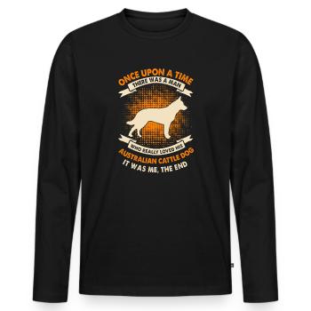 Es War Einmal Zeit - Australisches Vieh - Männer Premium Bio Langarmshirt - Schwarz - Vorne - Nico (187cm)