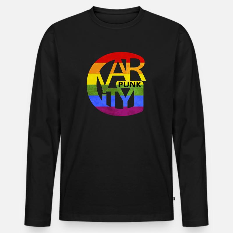 pride gravity Buchstabe für Punks - Männer Premium Bio Langarmshirt - Schwarz