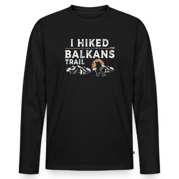 Hiking - Balkans - Men's Premium Organic Long Sleeve Shirt - black - Front - Nico (187cm)