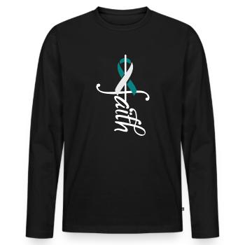 Cervical Cancer Awareness Awareness - Men's Premium Organic Long Sleeve Shirt - black - Front - Nico (187cm)