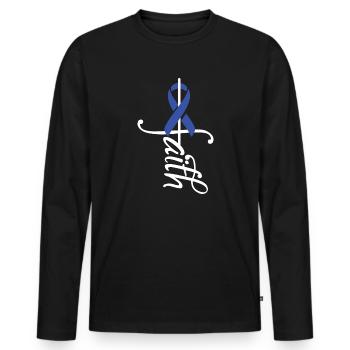 Perception of colon cancer of ligament cancer - Men's Premium Organic Long Sleeve Shirt - black - Front - Nico (187cm)