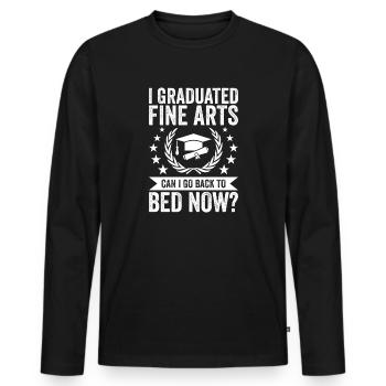 I graduated in the Visual Arts - Men's Premium Organic Long Sleeve Shirt - black - Front - Nico (187cm)