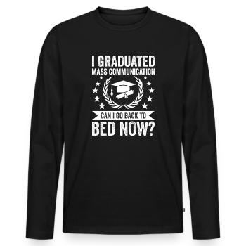 I Diplômé en communication de masse - T-shirt manches longues Premium bio Homme - noir - Devant - Nico (187cm)