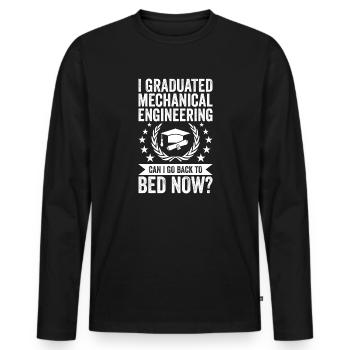 Ich Habe Maschinenbau Abgeschlossen - Männer Premium Bio Langarmshirt - Schwarz - Vorne - Nico (187cm)