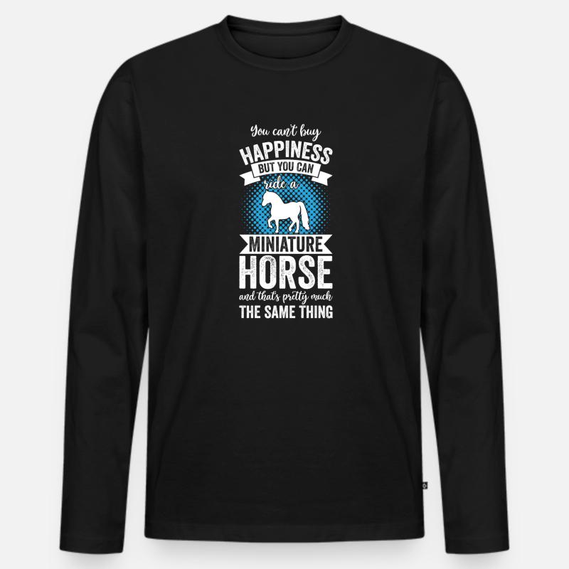 Reiten - Miniaturpferd - Männer Premium Bio Langarmshirt - Schwarz