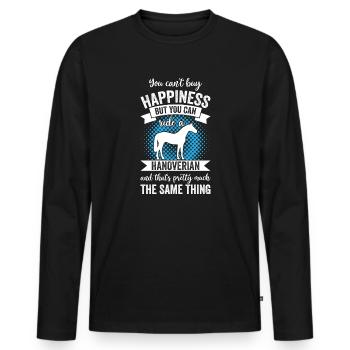 Équitation - Cheval hanovrien - T-shirt manches longues Premium bio Homme - noir - Devant - Nico (187cm)