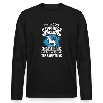 Équitation - Grade Horse - T-shirt manches longues Premium bio Homme - noir - Devant - Nico (187cm)