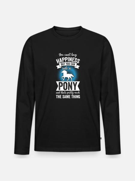 Riding - Pony Horse - Men's Premium Organic Long Sleeve Shirt - black
