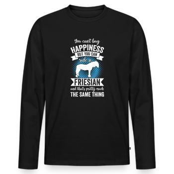 Riding - Frisian Horse - Men's Premium Organic Long Sleeve Shirt - black - Front - Nico (187cm)