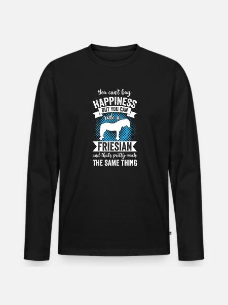 Équitation - Cheval frison - T-shirt manches longues Premium bio Homme - noir