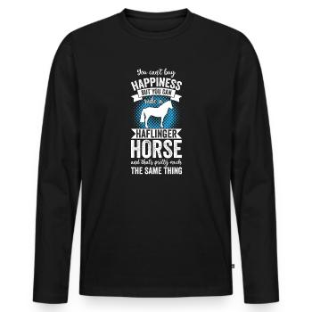Équitation - Haflinger Horse - T-shirt manches longues Premium bio Homme - noir - Devant - Nico (187cm)