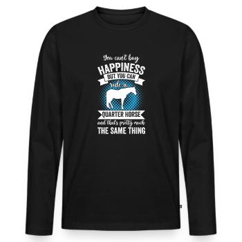 Horseback Riding - Quarter Horse - Men's Premium Organic Long Sleeve Shirt - black - Front - Nico (187cm)