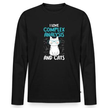 Ich Liebe Katzen - Komplexe Analyse - Männer Premium Bio Langarmshirt - Schwarz - Vorne - Nico (187cm)