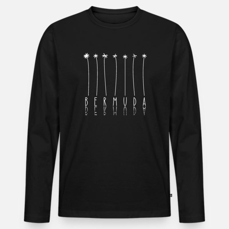 Palmenurlaub - Insel Bermuda - Männer Premium Bio Langarmshirt - Schwarz