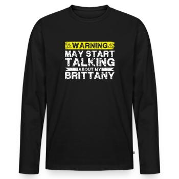 Speaking of Brittany - Men's Premium Organic Long Sleeve Shirt - black - Front - Nico (187cm)