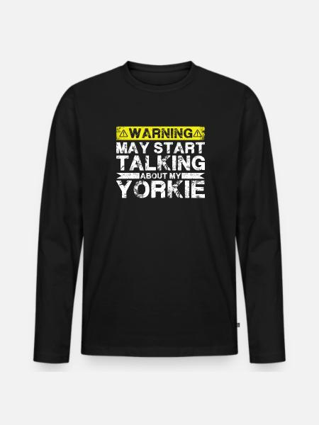 Talk about Yorkie - Men's Premium Organic Long Sleeve Shirt - black