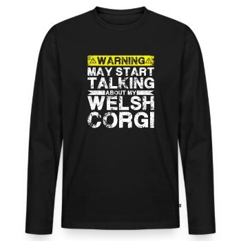 Apropos Walisischer Corgi - Männer Premium Bio Langarmshirt - Schwarz - Vorne - Nico (187cm)