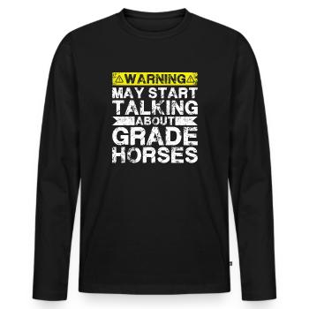 En parlant de Grade Horse - T-shirt manches longues Premium bio Homme - noir - Devant - Nico (187cm)