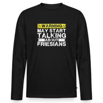 En parlant de frison - T-shirt manches longues Premium bio Homme - noir - Devant - Nico (187cm)