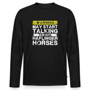 Parlez de Haflinger Horse - T-shirt manches longues Premium bio Homme - noir - Devant - Nico (187cm)