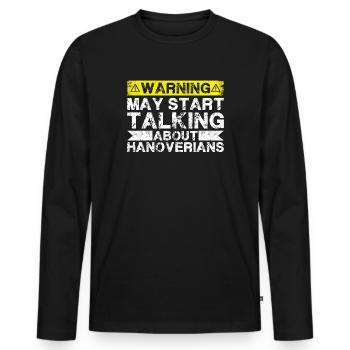 En parlant des Hanovriens - T-shirt manches longues Premium bio Homme - noir - Devant - Nico (187cm)