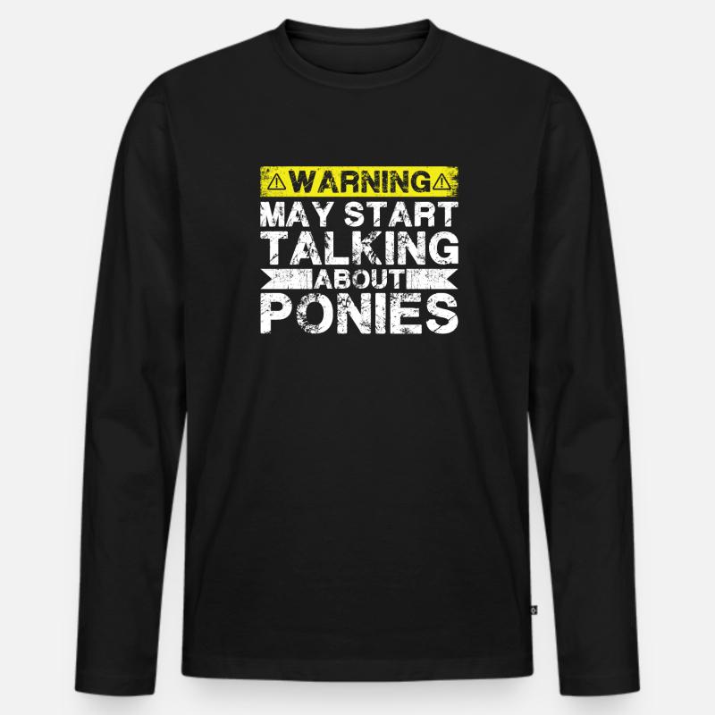 Apropos Ponys - Männer Premium Bio Langarmshirt - Schwarz