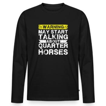 Speaking of Quarter Horse - Men's Premium Organic Long Sleeve Shirt - black - Front - Nico (187cm)