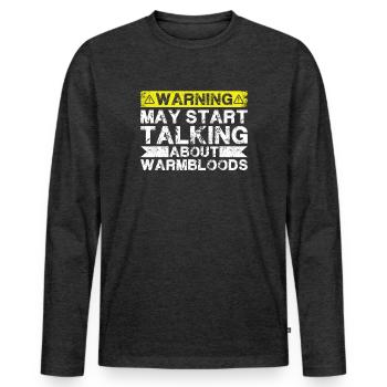 Talking about warmblood - Men's Premium Organic Long Sleeve Shirt - heather anthracite - Front - Nico (187cm)
