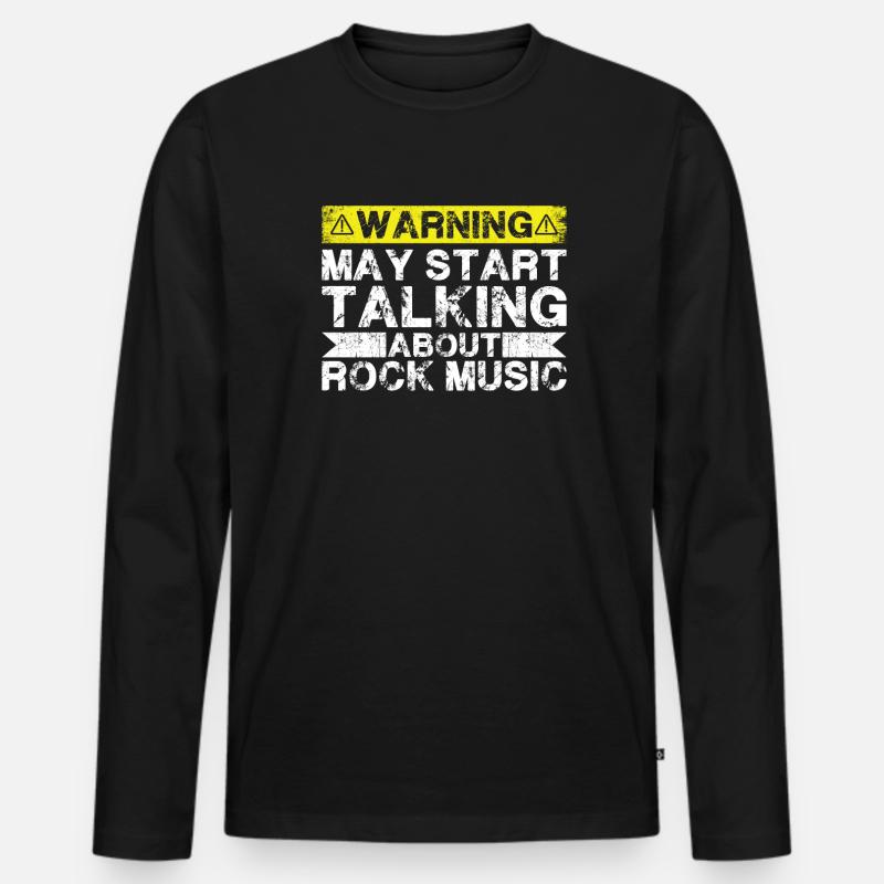 Über Rockmusik Sprechen - Männer Premium Bio Langarmshirt - Schwarz