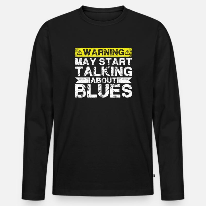 Apropos Blues-Musik - Männer Premium Bio Langarmshirt - Schwarz