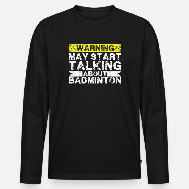 Apropos Badminton - Männer Premium Bio Langarmshirt - Schwarz