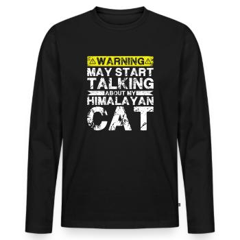 Apropos Himalaya-Katze - Männer Premium Bio Langarmshirt - Schwarz - Vorne - Nico (187cm)