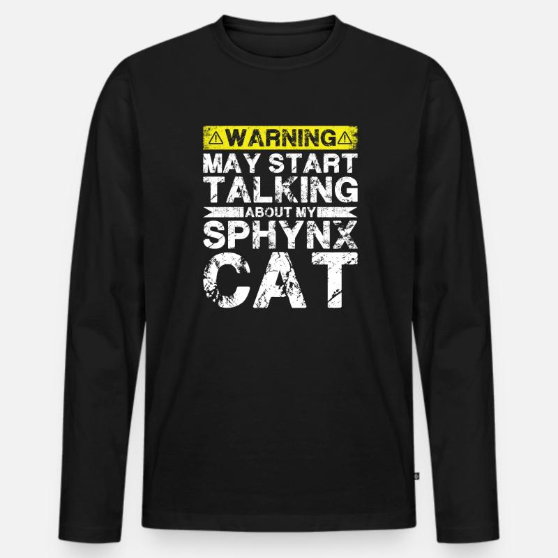 Apropos Sphynx-Katze - Männer Premium Bio Langarmshirt - Schwarz