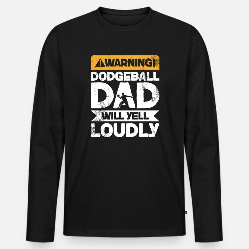 WARNUNG YELL - VADBALLBADE - Männer Premium Bio Langarmshirt - Schwarz