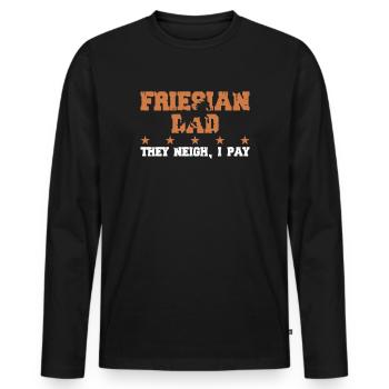 Pferdedad - Frison - T-shirt manches longues Premium bio Homme - noir - Devant - Nico (187cm)