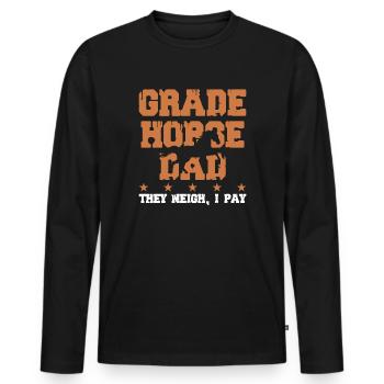 Père du cheval - Grade Horse - T-shirt manches longues Premium bio Homme - noir - Devant - Nico (187cm)
