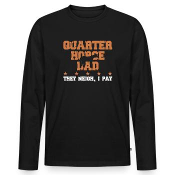 Horse Father - Quarter Horse - Men's Premium Organic Long Sleeve Shirt - black - Front - Nico (187cm)