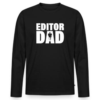 Job - Père éditeur - T-shirt manches longues Premium bio Homme - noir - Devant - Nico (187cm)